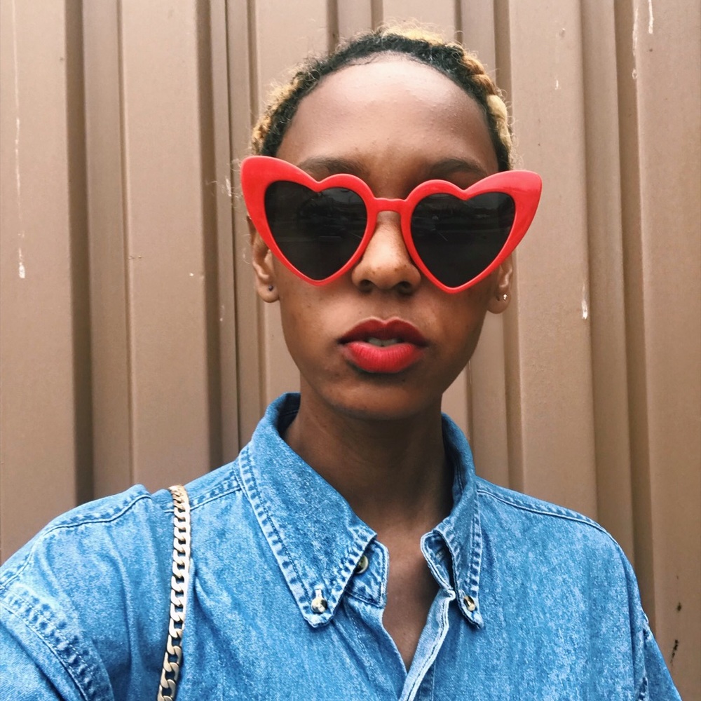 Red Heart Shaped Sunglasses